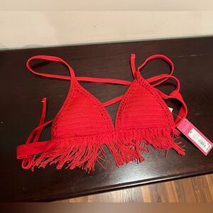 Xhilaration red bikini triangle top size XS